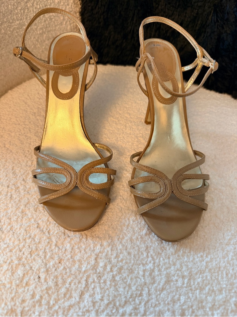 Charles David Taupe/Tan Strappy High Heel Sandals
